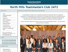 Tablet Screenshot of northhills.toastmastersclubs.org