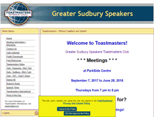 Tablet Screenshot of greatersudbury.toastmastersclubs.org