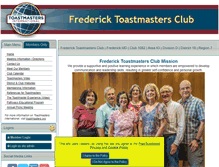 Tablet Screenshot of frederick.toastmastersclubs.org
