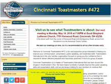 Tablet Screenshot of cincinnati.toastmastersclubs.org