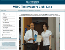 Tablet Screenshot of musc.toastmastersclubs.org