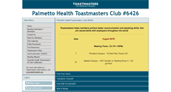 Desktop Screenshot of palmettohealth.toastmastersclubs.org