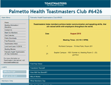 Tablet Screenshot of palmettohealth.toastmastersclubs.org