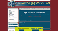 Desktop Screenshot of highachievers.toastmastersclubs.org