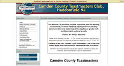 Desktop Screenshot of camdencounty.toastmastersclubs.org