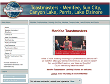 Tablet Screenshot of menifeetoastmasters.toastmastersclubs.org