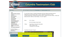 Desktop Screenshot of columbia.toastmastersclubs.org