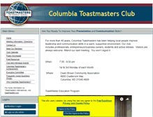 Tablet Screenshot of columbia.toastmastersclubs.org