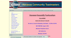 Desktop Screenshot of manassas.toastmastersclubs.org