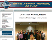 Tablet Screenshot of bethesda.toastmastersclubs.org