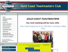 Tablet Screenshot of goldcoast.toastmastersclubs.org