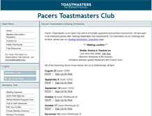 Tablet Screenshot of pacers.toastmastersclubs.org